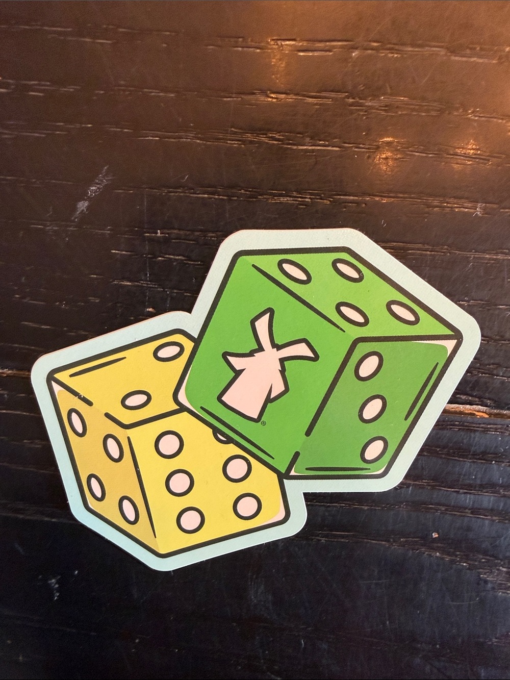 Dutch Bros Green and Yellow Dice Sticker